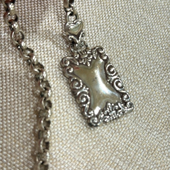 Brighton silver tone chain belt heart ❤️ 37” waist or smaller adjustable main image 9
